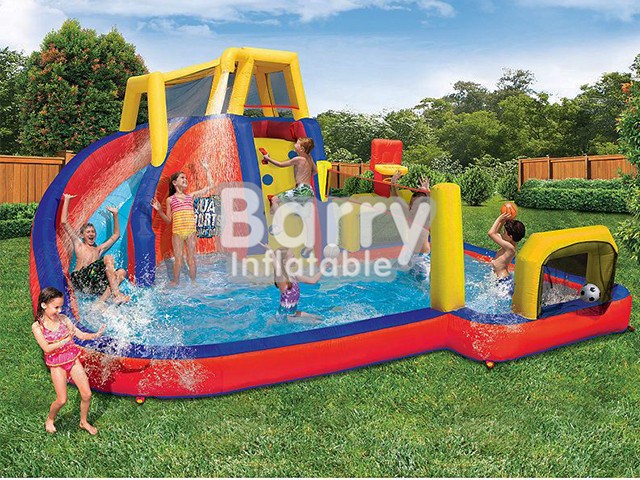 Mobile Attraction Park Equipment , Splash Water Park Inflatable BY-AWP-049